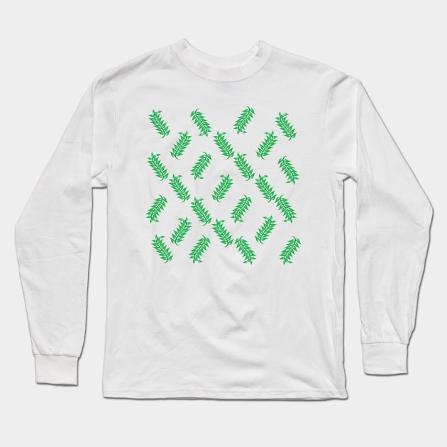 Leaves pattern background Long Sleeve T-Shirt by ikshvaku